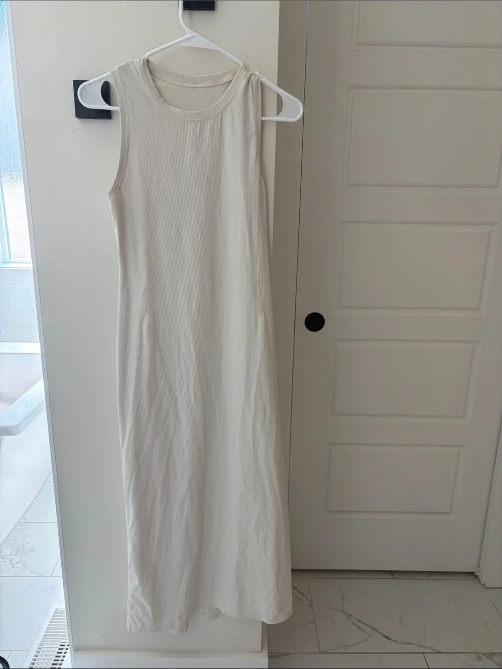 lululemon athletica Cream Sleeveless Ribbed Maxi Dress
